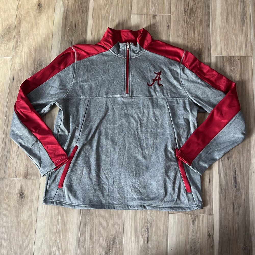1990s Vintage Colosseum Alabama Crimson Tide Quarter Zip Long Sleeve Shirt XL